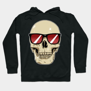 Skull Wearing Sunglasses Red Lenses Hoodie